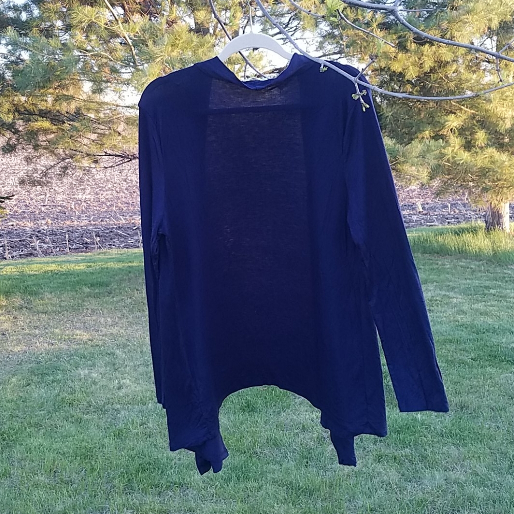 🔹️HP🔹️Navy open front cardigan size 1X, 2X - Picture 4 of 9